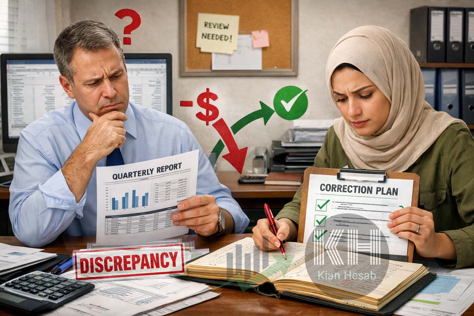 مغایرت گزارش فصلی با دفاتر و روش اصلاح 